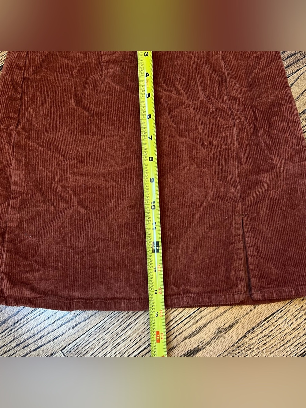 Aeropostale Siz XS Brown Corduroy Straight Mini Skirt Boho Preppy Minimalism Y2K - Picture 7 of 8